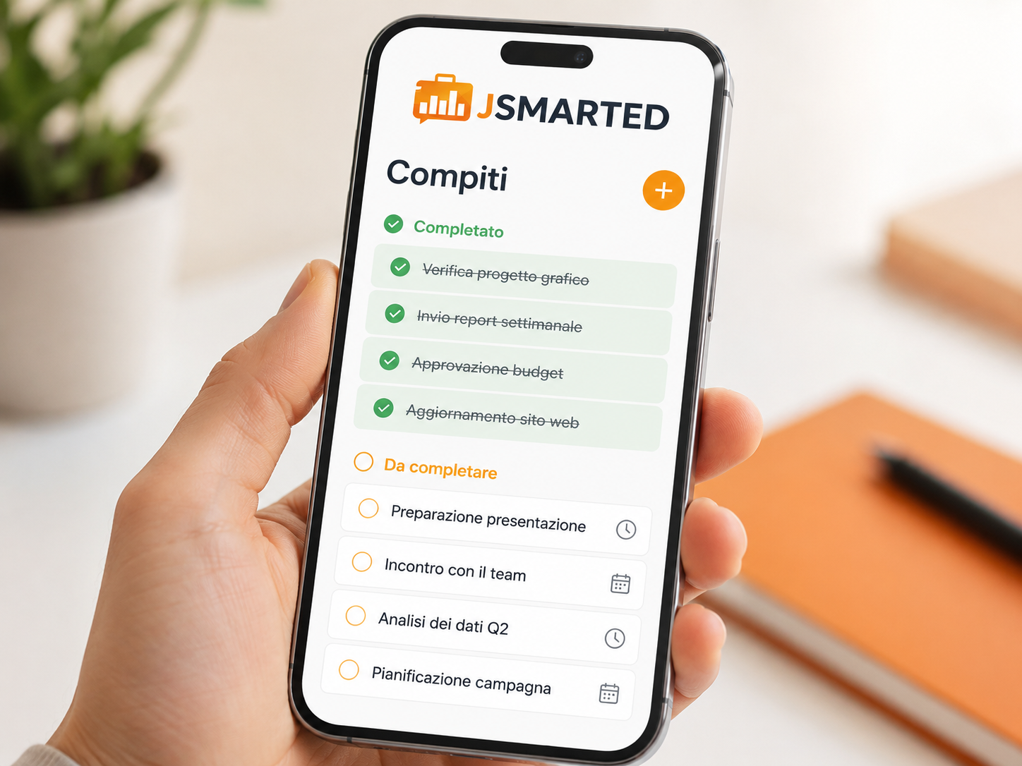 Compiti completati e da svolgere nell'App JSMARTED