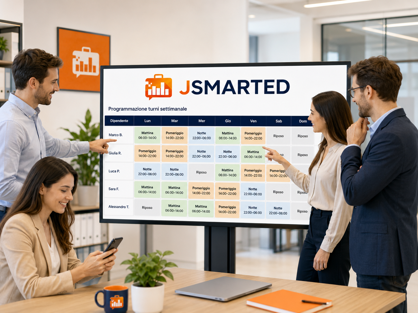 Programmazione settimanale dei turni del personale con JSMARTED